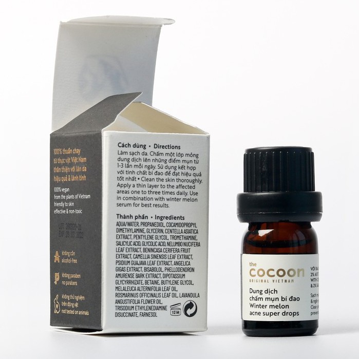 Dung dịch chấm mụn bí đao Cocoon 5ml giúp giảm sưng viêm nhanh chóng