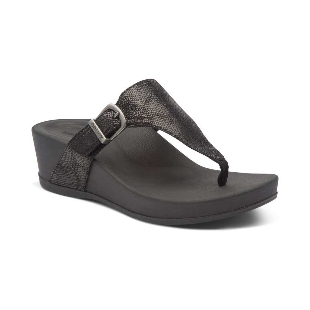 Dép sức khỏe nữ Aetrex Kate Black