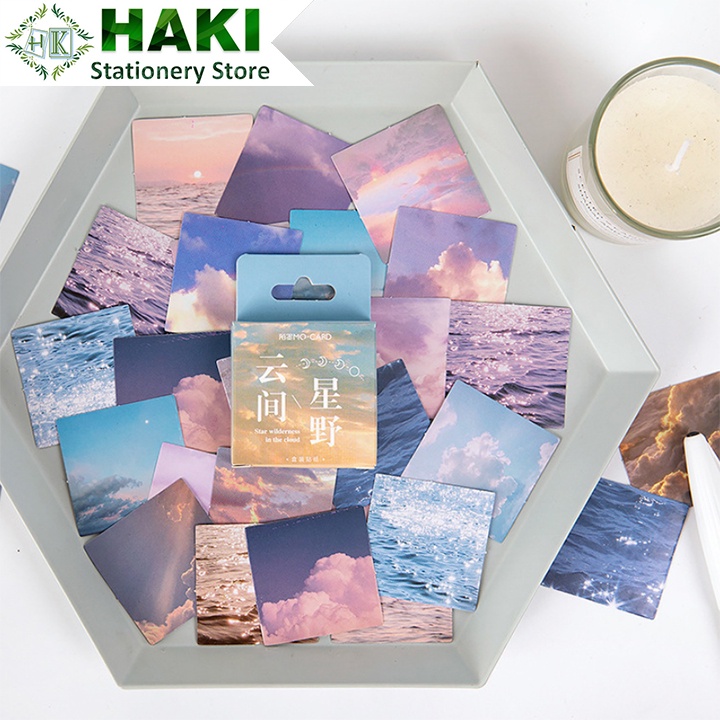 Nhãn dán sticker HAKI 46 hình dán cute trang trí sổ hình bầu trời giá rẻ ST29