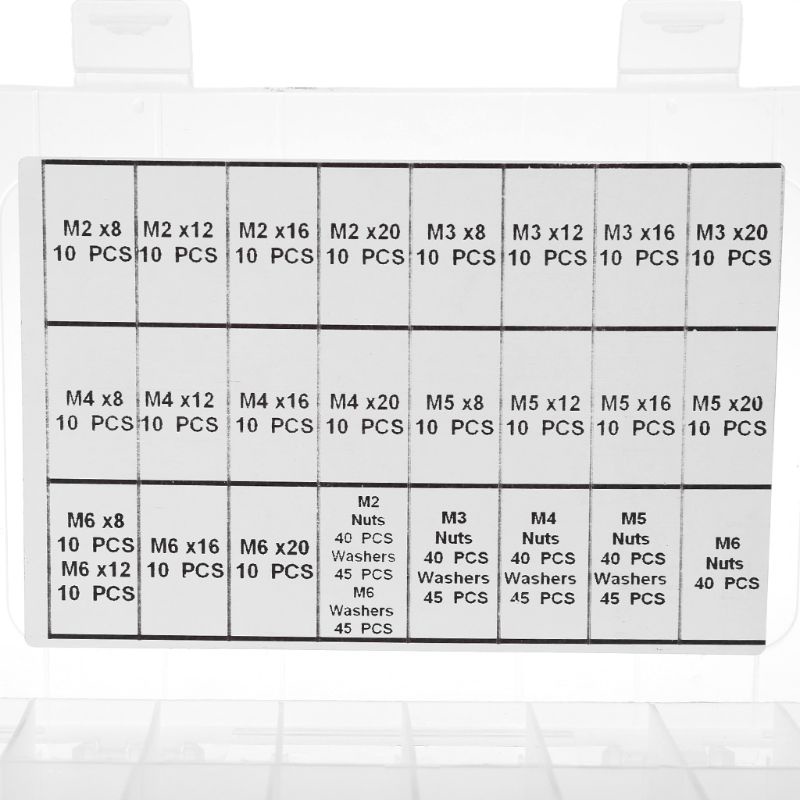 Set 625 Con Vít Đầu Lục Giác M2 M3 M4 M5 M6 304 Bằng Inox Chuyên Dụng