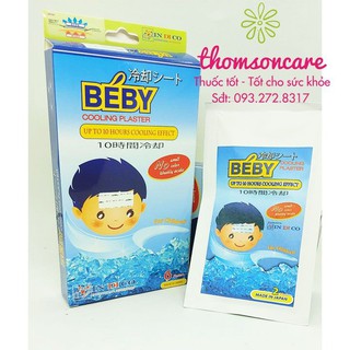 Miếng dán hạ sốt cho bé Béby Cooling Plaster - Nhập khẩu chính hãng từ Nhật Bản Hộp 6 miếng