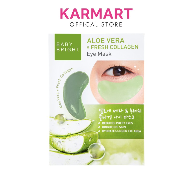 Mặt Nạ Giảm Thâm Quầng Mắt Baby Bright Aloe Vera &amp; Fresh Collagen Eye Mask 5g ( 2 miếng )