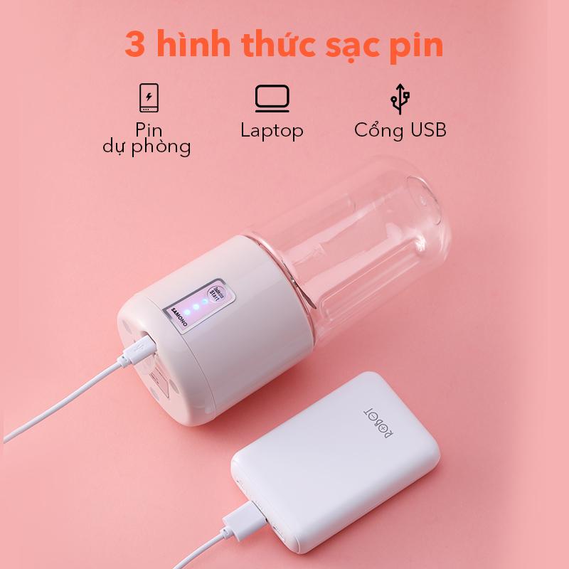 [Mã ELHA22 giảm 5% đơn 300K] Máy xay sinh tố mini cầm tay SAMONO SW-Y7 phong cách Nhật Bản - Bảo hành chính hãng