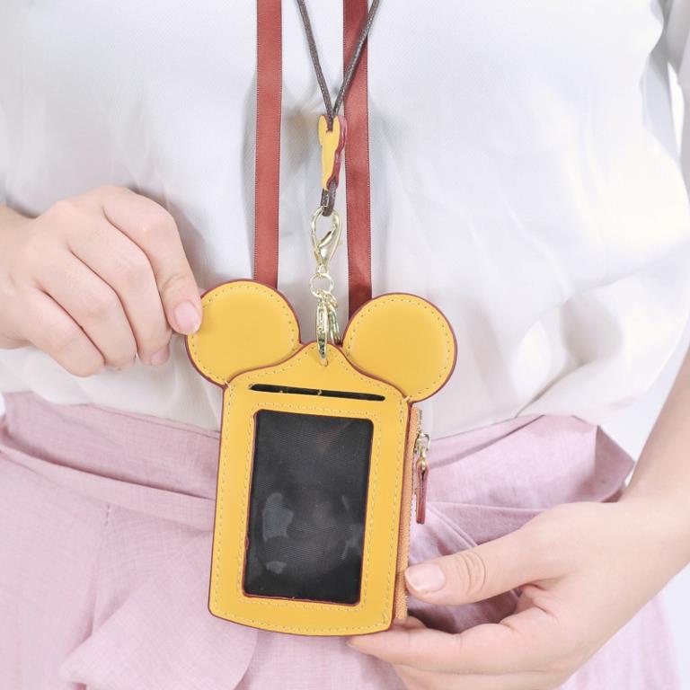 Bộ túi đựng thẻ có khóa kéo hình mickey cho học sinh, nhân viên