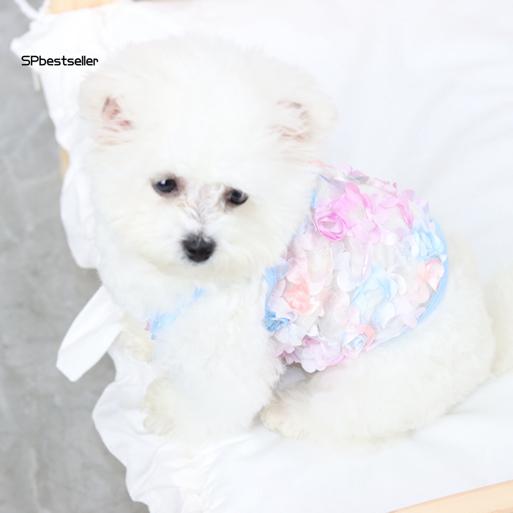 Áo Thun Lưới Thoáng Khí Họa Tiết Hoa Dành Cho Thú Cưng