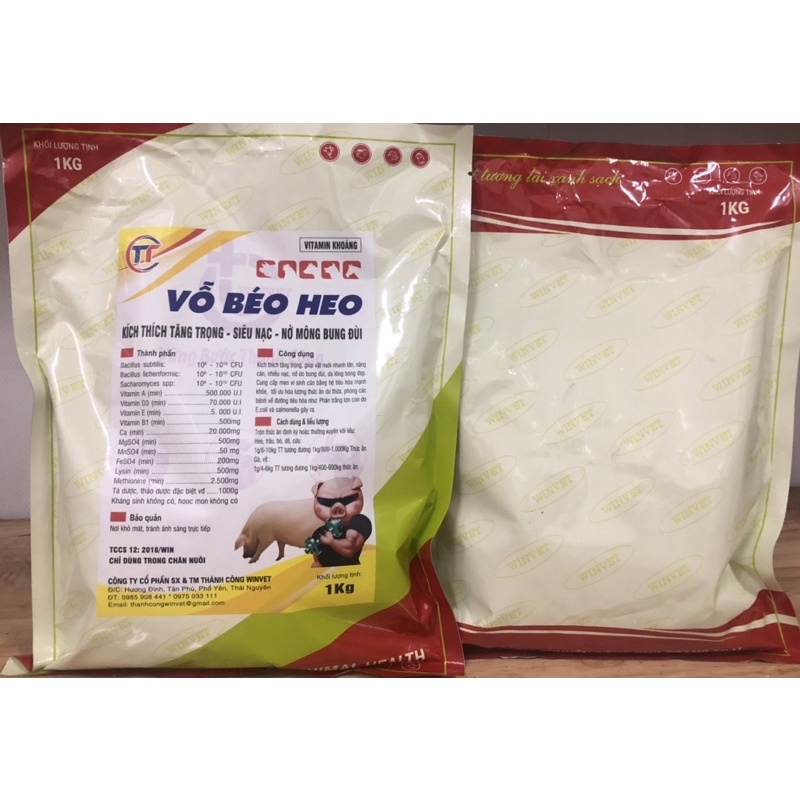 [1 KG VỖ BÉO HEO, lợn] hay ăn chóng lớn, bung mông, nở vai