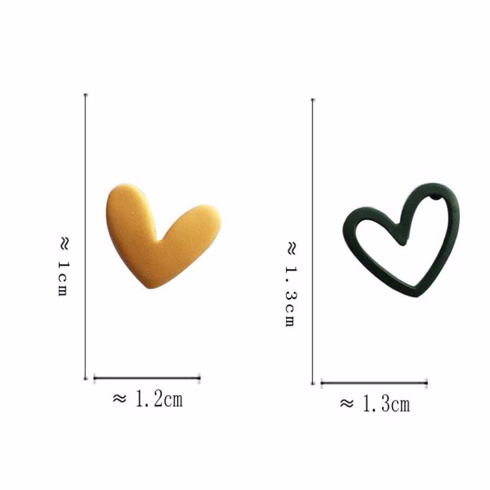 Khuyên Tai Hình Trái Tim Nhiều Màu Sắc Dễ Thương Phong Cách Hàn Quốc Cho Nữ