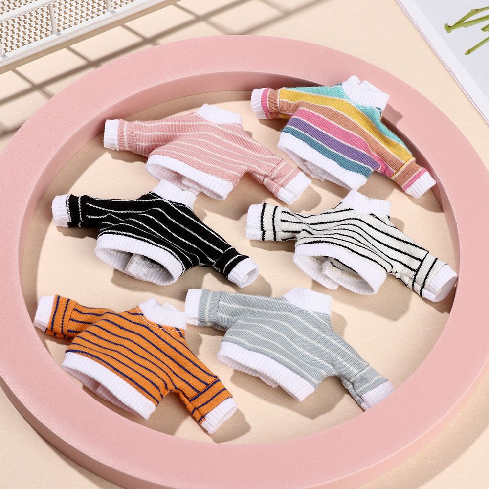 Áo sweater mini kẻ sọc cho búp bê 1/12 OB11 DIY