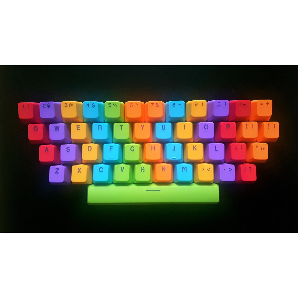 Set keycap (nút bàn phím) Rainbow PBT 46 nút xuyên led 37