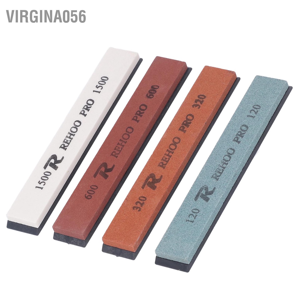 Virgina056 Đá mài dao 4PCS Góc cố định Bộ Whetstone 120 320 600 1500 nước