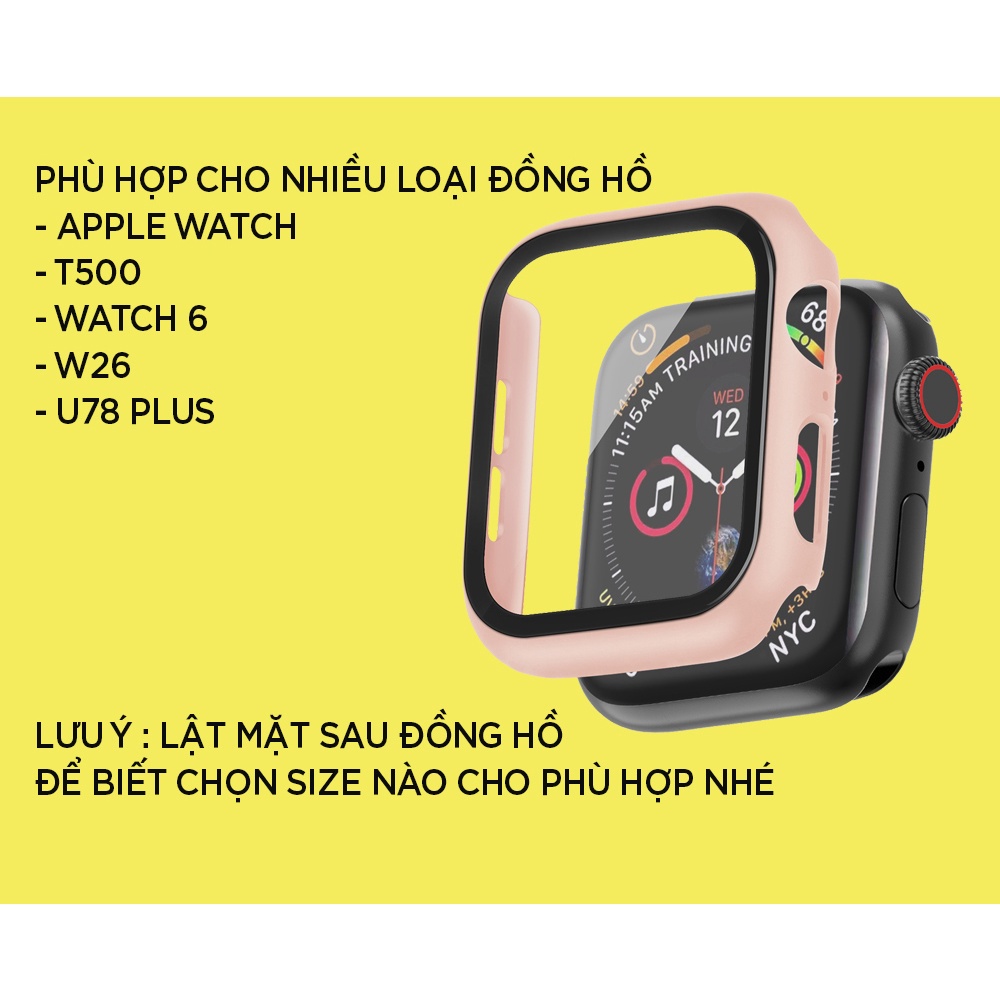 Vỏ ốp Apple Watch Silicon kèm kính cường lực cho đồng Hồ Thông Minh iWatch 1/2/3/4/5/6/7/SE Size 38/40/42/44 T500 - Orio