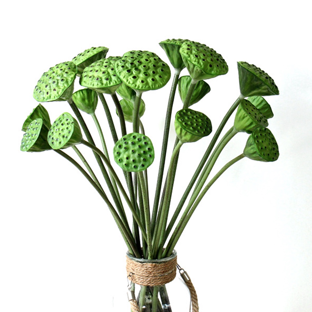 1 Nhánh Hoa Sen Nhân Tạo Chất Liệu Giả Da Chống Rơi Dùng Trang Trí Bàn