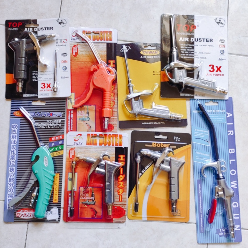 Xì khô BOTER 2 đầu đồng + dây hơi 9m, súng xịt hơi thổi bui dùng khí nén