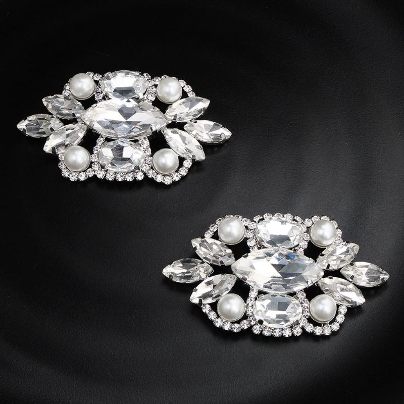 Khóa Kim Loại Đính Hoa Và Ngọc Trai Nhân Tạo Sang Trọng Cho Giày Cô Dâu