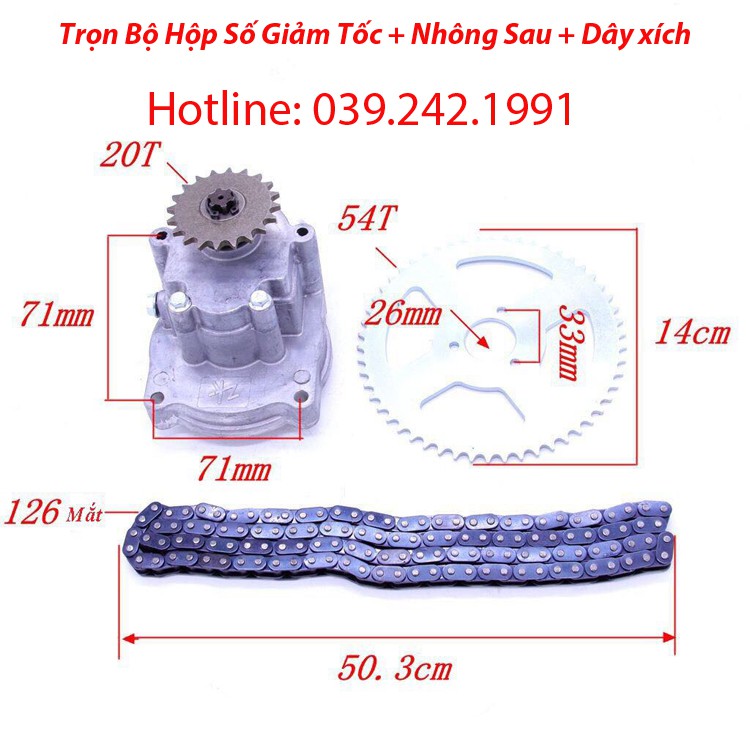 Hộp Số Dây sên xích Đĩa Nhông T8F Chuyên Chế Đồ