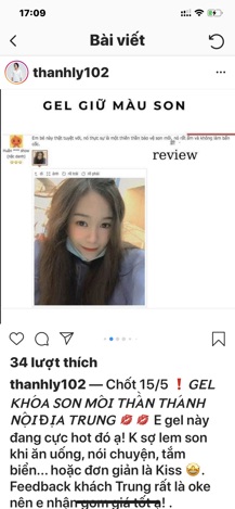 Gel khoá màu son combo 2 cây