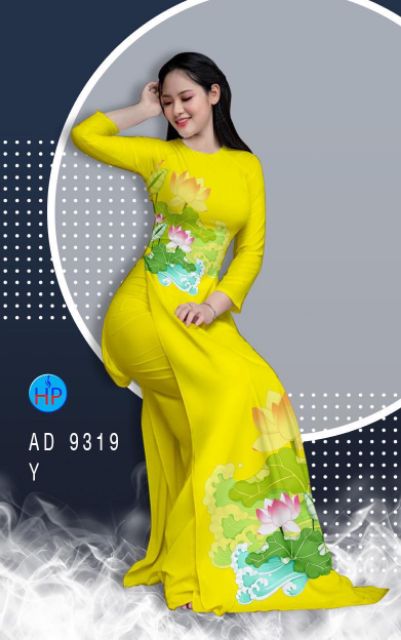 Vải áo dài in 3D Hoa Sen