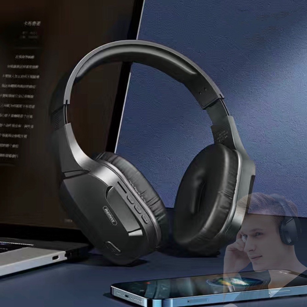Tai nghe bluetooth chụp tai có míc remax RB-750HB Chống nước chơi game liên quân Pupg học online ĐT tablet táo Laptop