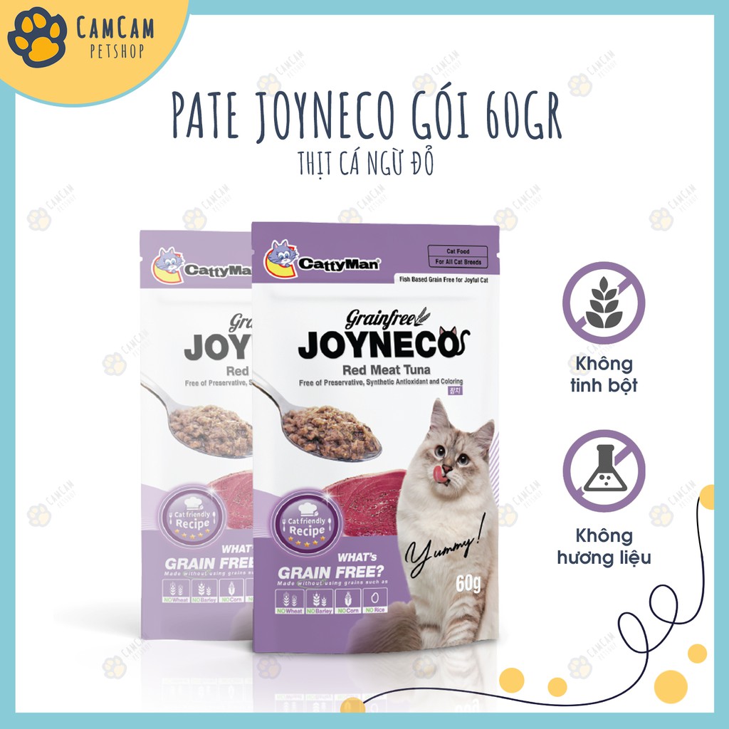 Pate cho mèo Joyneco Gói 60gr - Thức ăn cho mèo giàu dinh dưỡng, bổ sung Vitamin và Protein