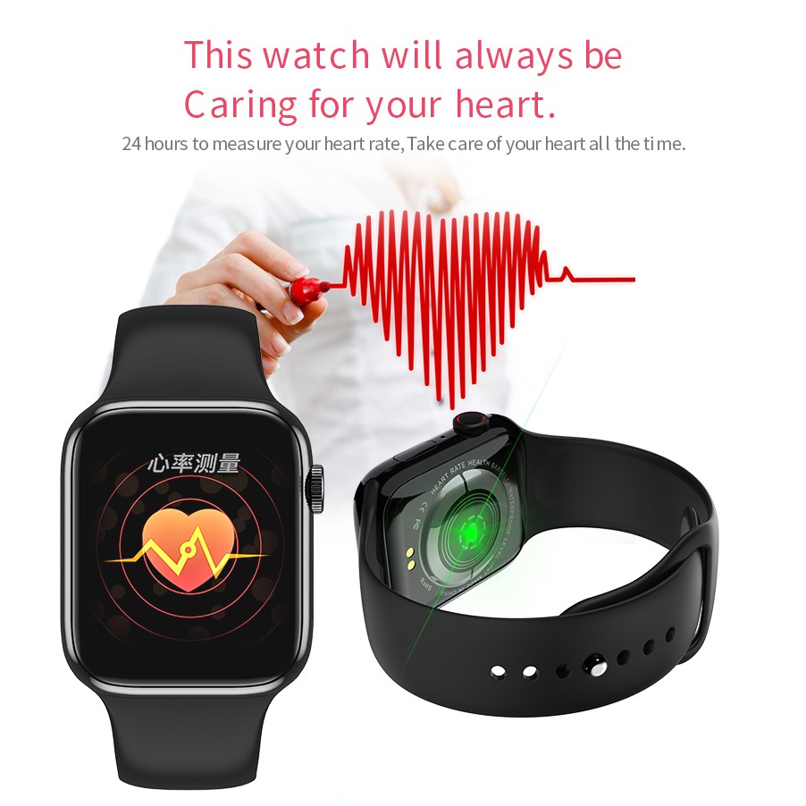 W98 Plus Smart Watch Full Touch Screen Music Control Body Temperature ECG Smartwatches For IOS Android