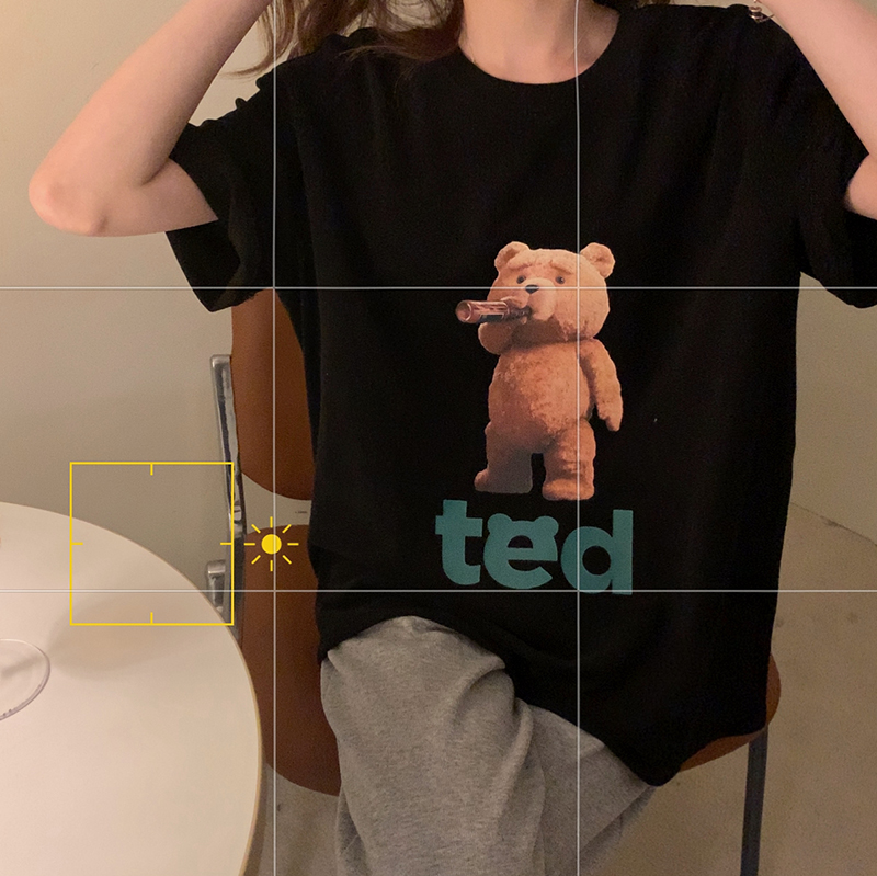 Áo Thun Nữ Tay Ngắn In Hình Gấu Phong Cách Hàn Quốc