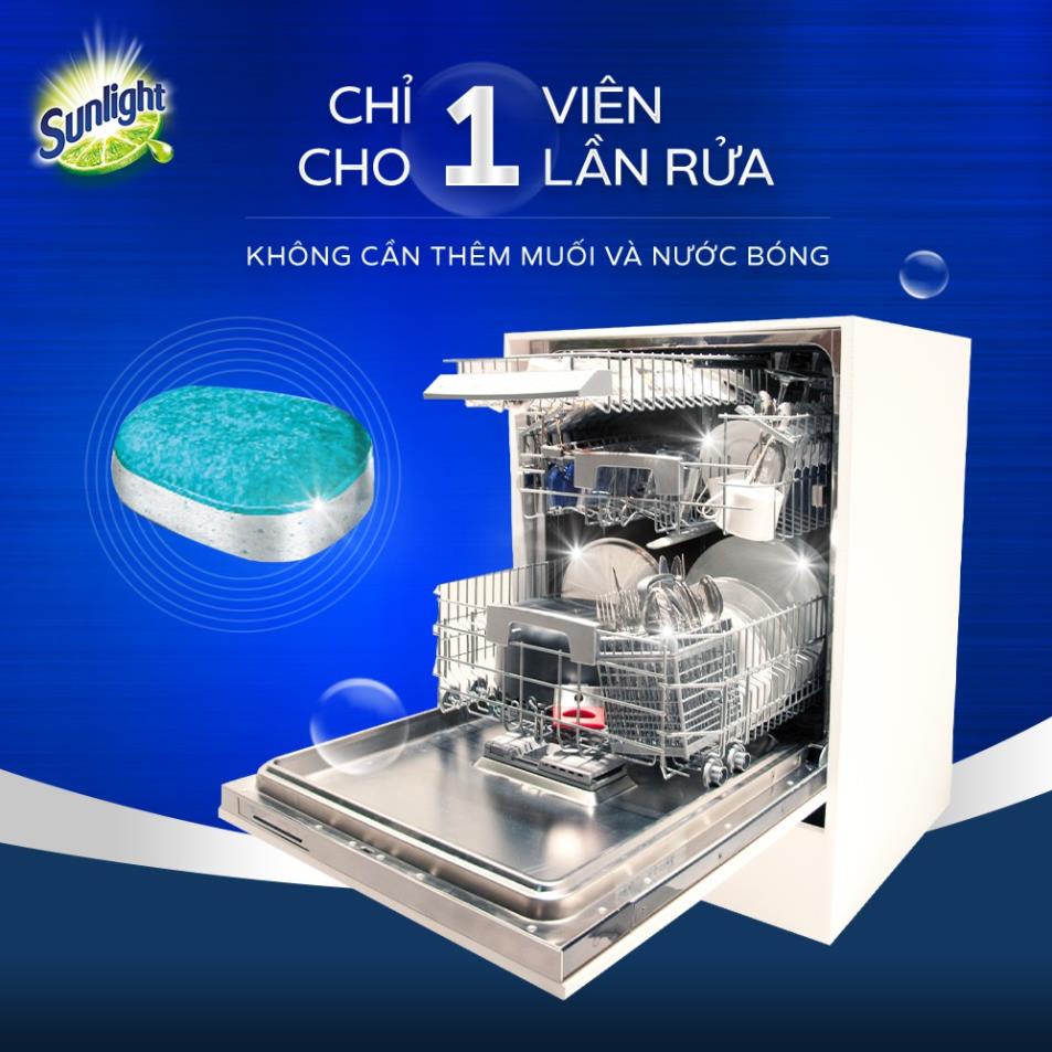 3 Hộp Viên Rửa Chén Bát Sunlight 5 in 1 Dành Cho Máy Rửa Chén (490g/Hộp)