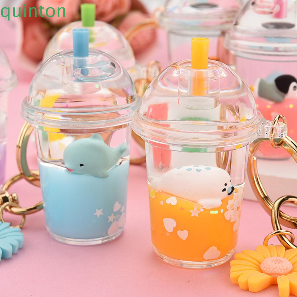 Móc khóa hình ly trà sữa bằng Acrylic thời trang nhiều màu