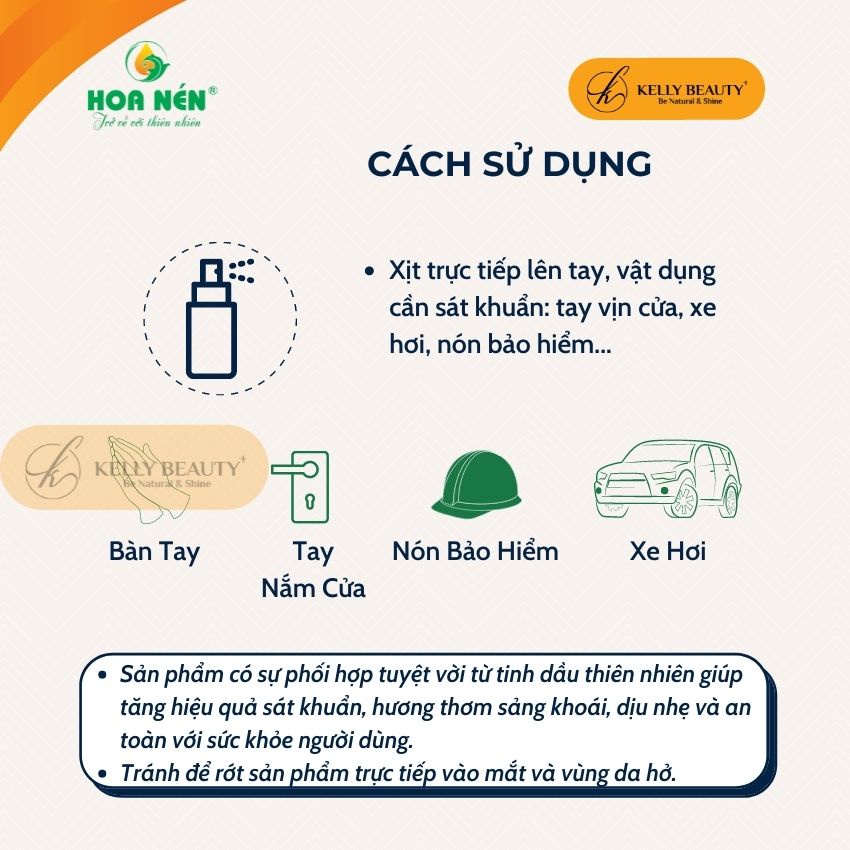 Xịt Sát Khuẩn HOA NÉN 50ml – Diệt Vi Khuẩn, Dưỡng Ẩm và Không Khô Da Tay | Kelly Beauty | BigBuy360 - bigbuy360.vn
