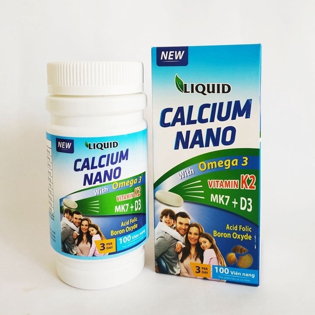 Viên Uống Bổ Sung Canxi Nano, D3, Vitamin K2 (Mk7), Omega 3 Cho Mọi Đối Tượng – Liquid Calcium Nano (Loj 100 viên)