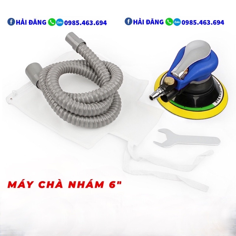 Máy đánh bóng mài chà nhám bằng khí nén đường kính 6 inch, Có dây và túi đựng đựng bụi