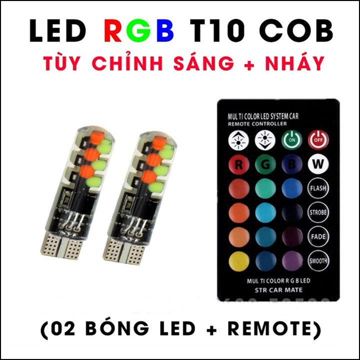 Bộ remote và 2 bóng đèn Led xi nhan đổi màu