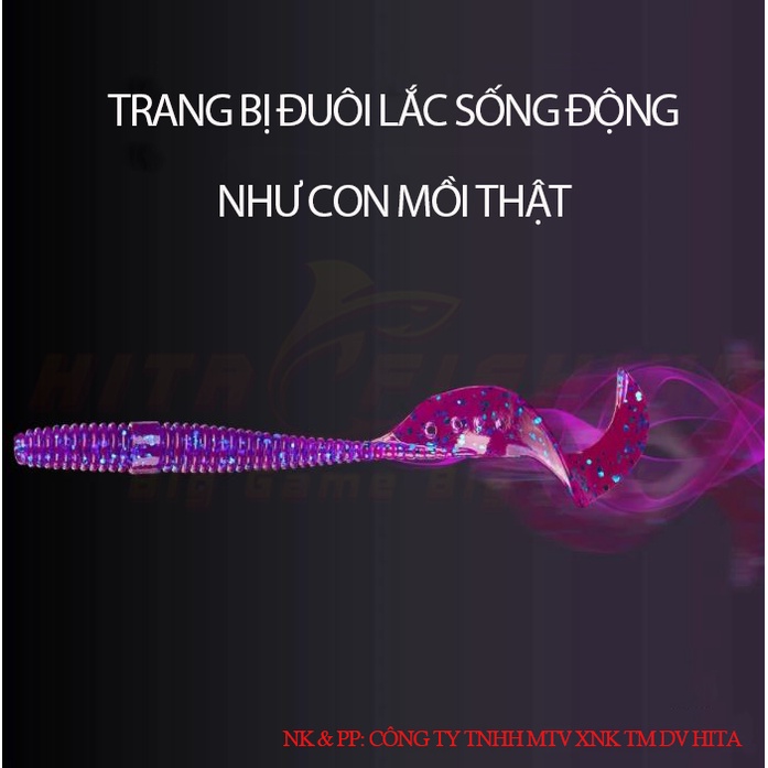 Mồi mềm câu cá lure đuôi cong Tsurinoya Grub Worm hitalure