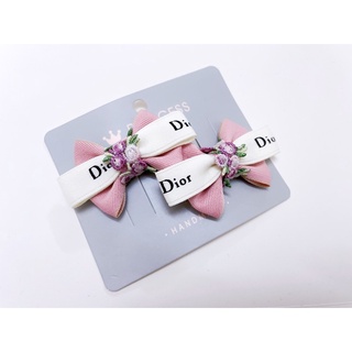 kẹp tóc dây nơ dior cho bé 1set / 2c