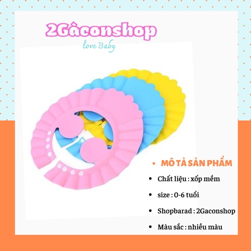 Mũ chụp gội đầu cho bé, nón gội đầu chắn nước 2Gaconshop