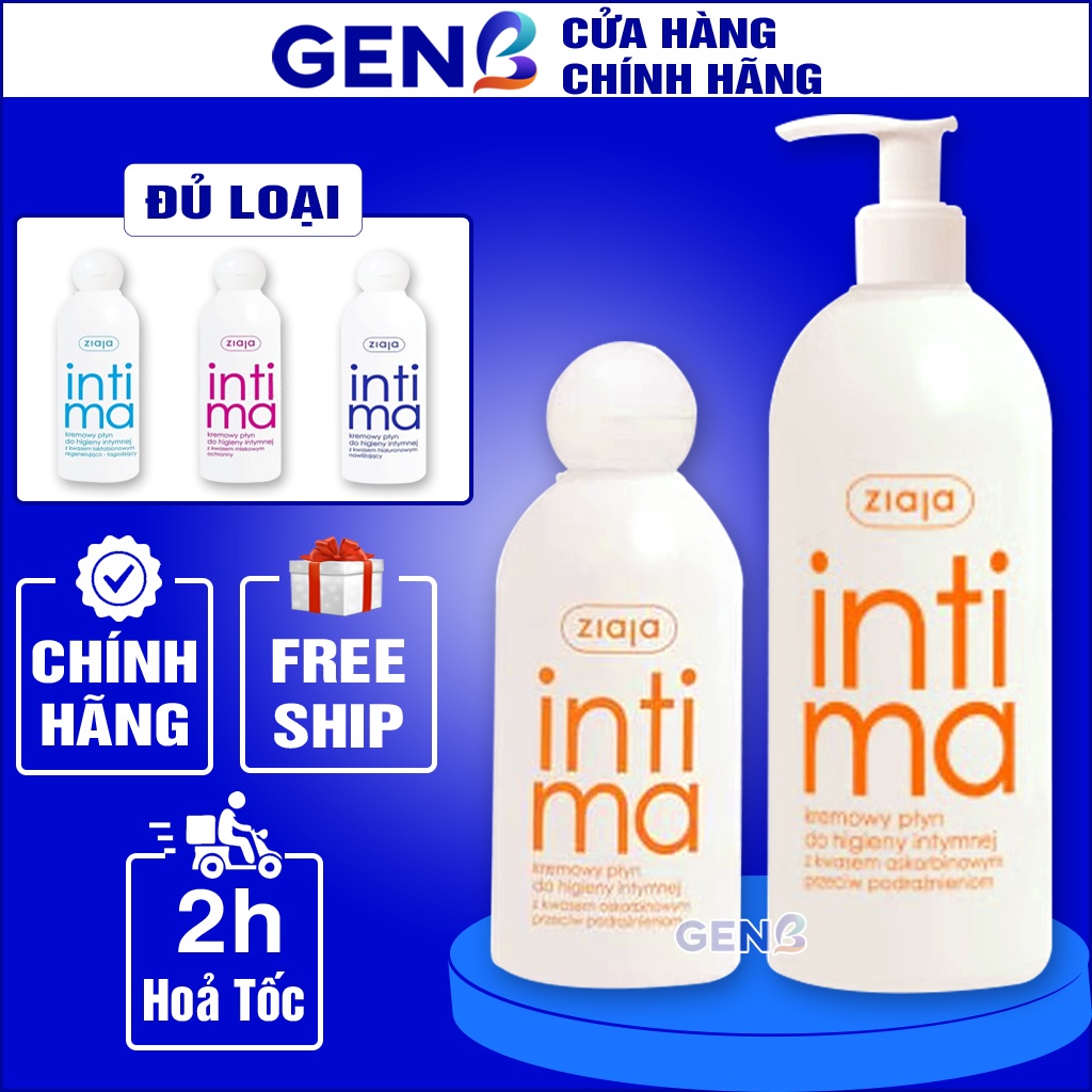 Dung Dịch Vệ Sinh Phụ Nữ Intima CHÍNH HÃNG ZIAJA 500ml/200ml Ba Lan Cream Wash Plus- Nước Rửa Ddvs Phụ Nữ Intimate Genb