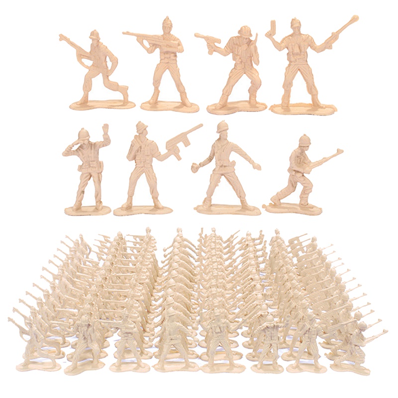 Set 100 Mô Hình Lính Quân Đội Mini 4.5Cm Bằng Nhựa Cho Bé Trai