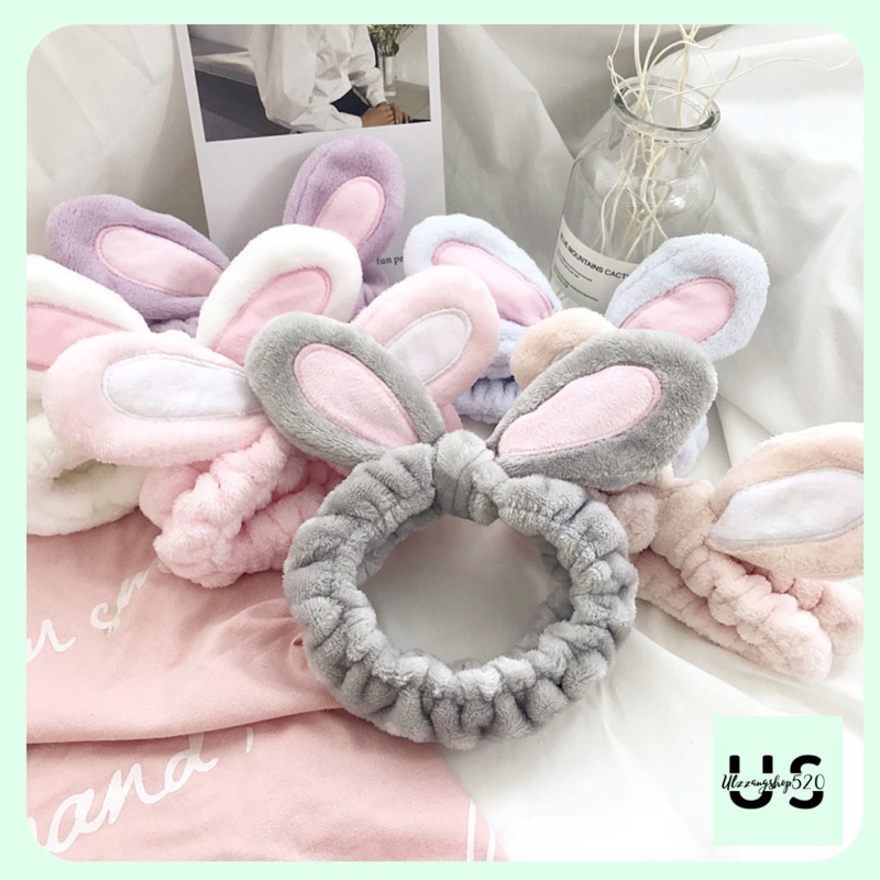 B01 Băng đô tai thỏ đáng yêu 5 màu pastel cho nữ Ulzzangshop520