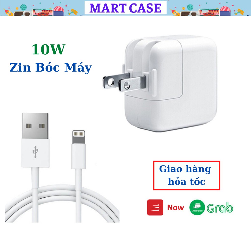 Củ sạc ipad 10W zin bóc máy, Dùng cho các loại iPad /Dùng làm sạc nhanh cho các loại iPhone...MART CASE