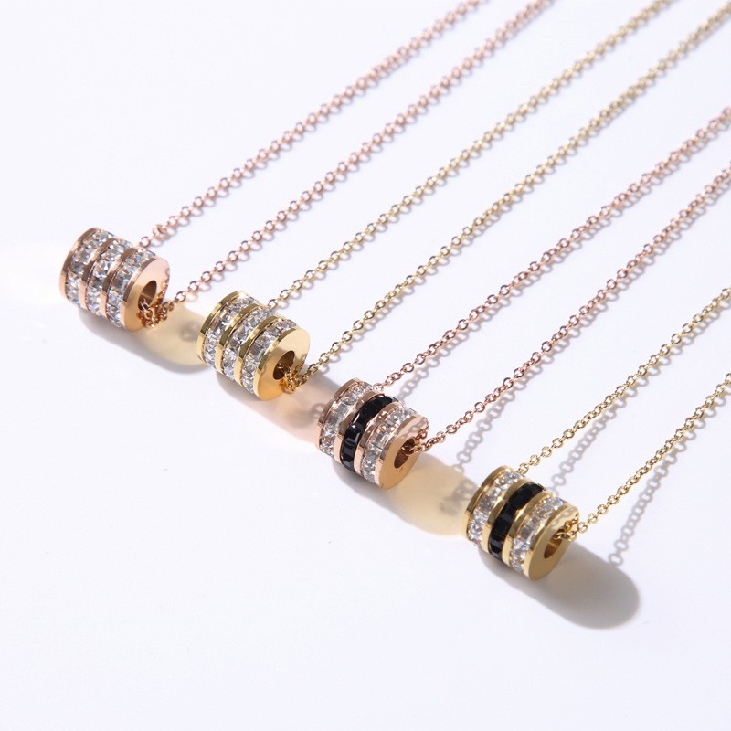 Vòng Cổ Bằng Thép Titan Dát Kim Cương Siêu Lấp Lánh 3A