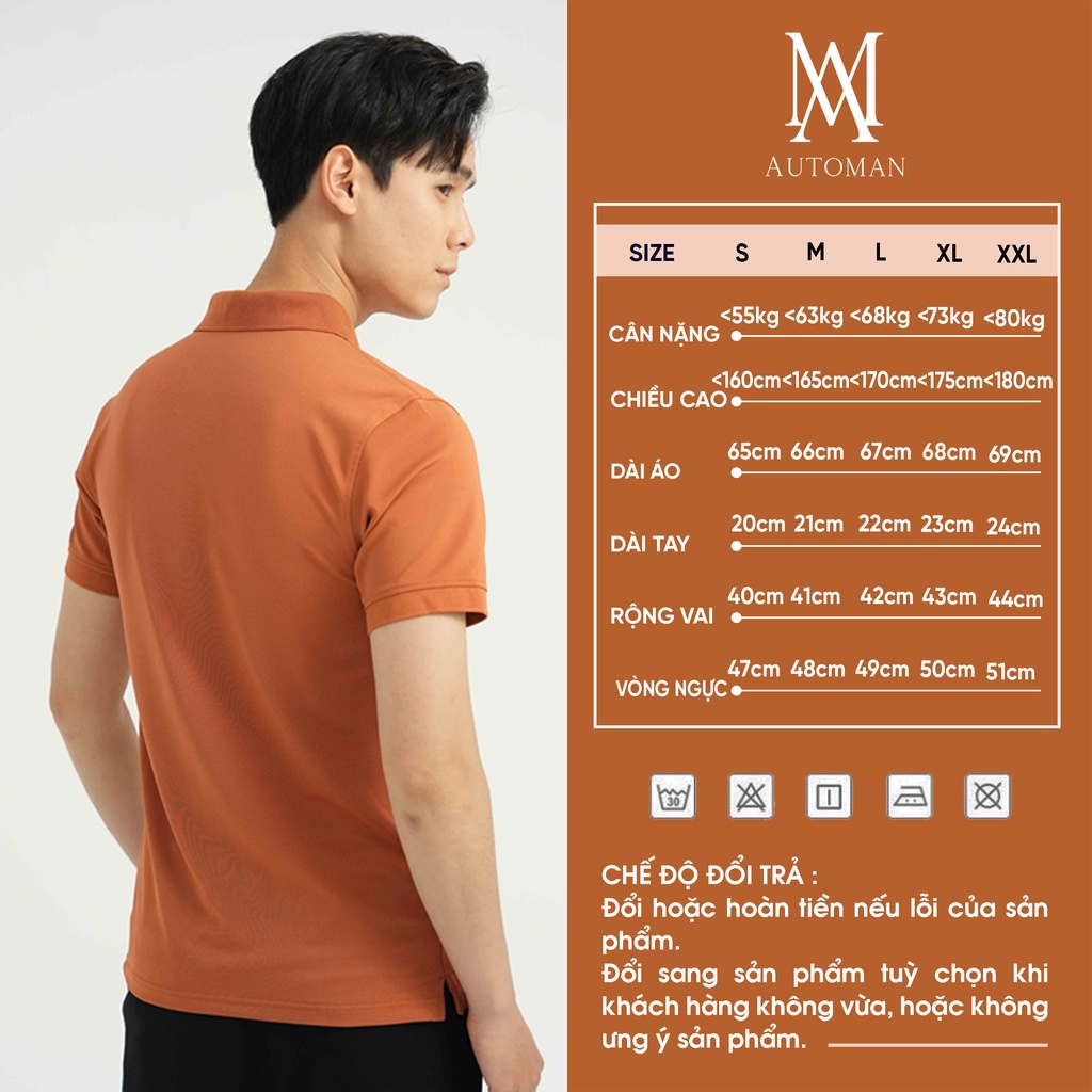 Áo Polo Nam cổ bẻ thun basic cộc tay vải cá sấu cotton phong cách trẻ trung chuẩn form nhiều màu AUTOMAN A11