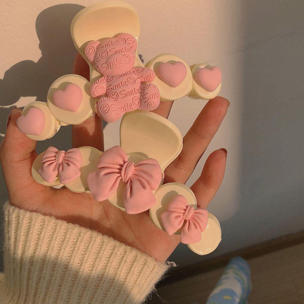 Kẹp Tóc Càng Cua / Trái Tim / Gấu Kiểu Vintage Pháp Ngọt Ngào Cho Nữ