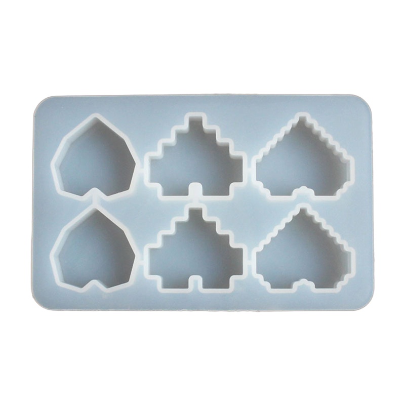 Khuôn Làm Trang Sức Bằng Epoxy Hình Trái Tim Pixel DIY