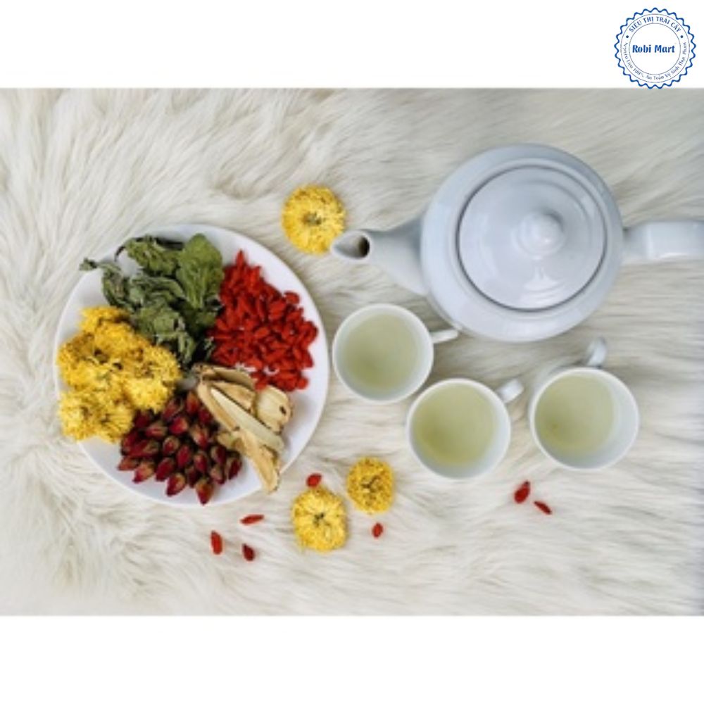 Set trà hoa hồng 5 vị thanh lọc đẹp da (hoa hồng, cam thảo, kỷ tử, hoa cúc, cỏ ngọt)