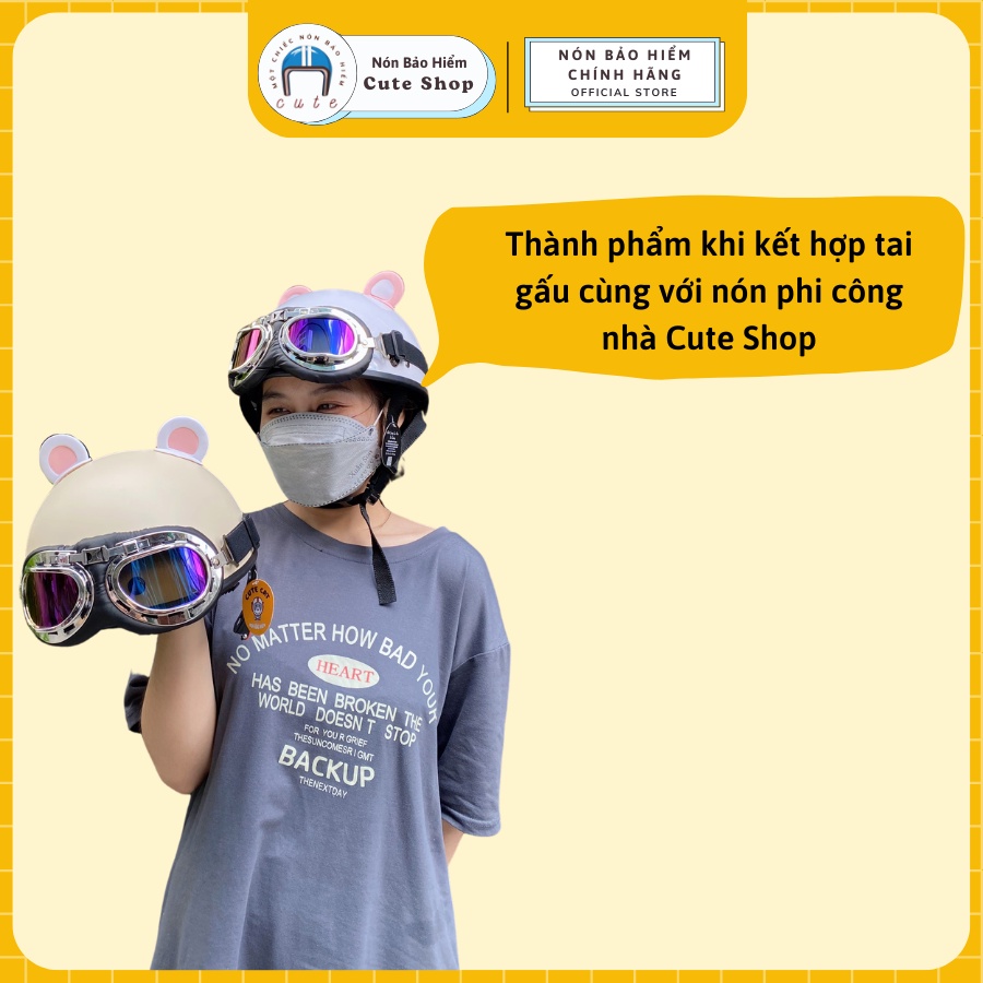 Tai Gấu Gắn Nón Bảo Hiểm Chất Liệu Nhựa Mịn Mềm Có Nhiều Màu Sắc Lựa Chọn Cute Shop