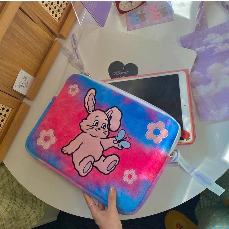 Túi Đựng Máy Tính 11 Inch 13 Inch 15 Inch Thêu Hình Thỏ Phong Cách Hàn Quốc