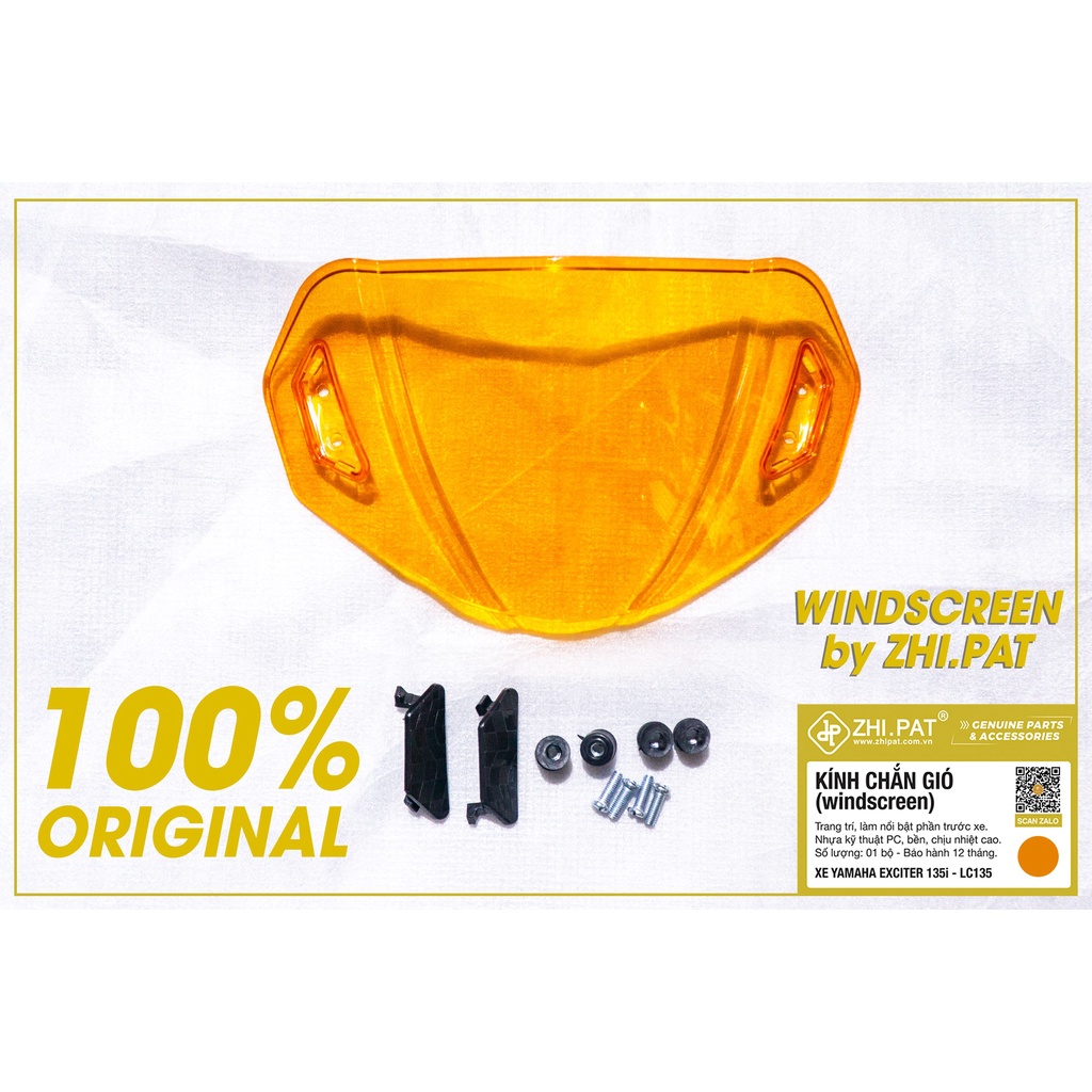 Kính chắn gió , mão đầu dành cho exciter hàng chính hãng zhipat