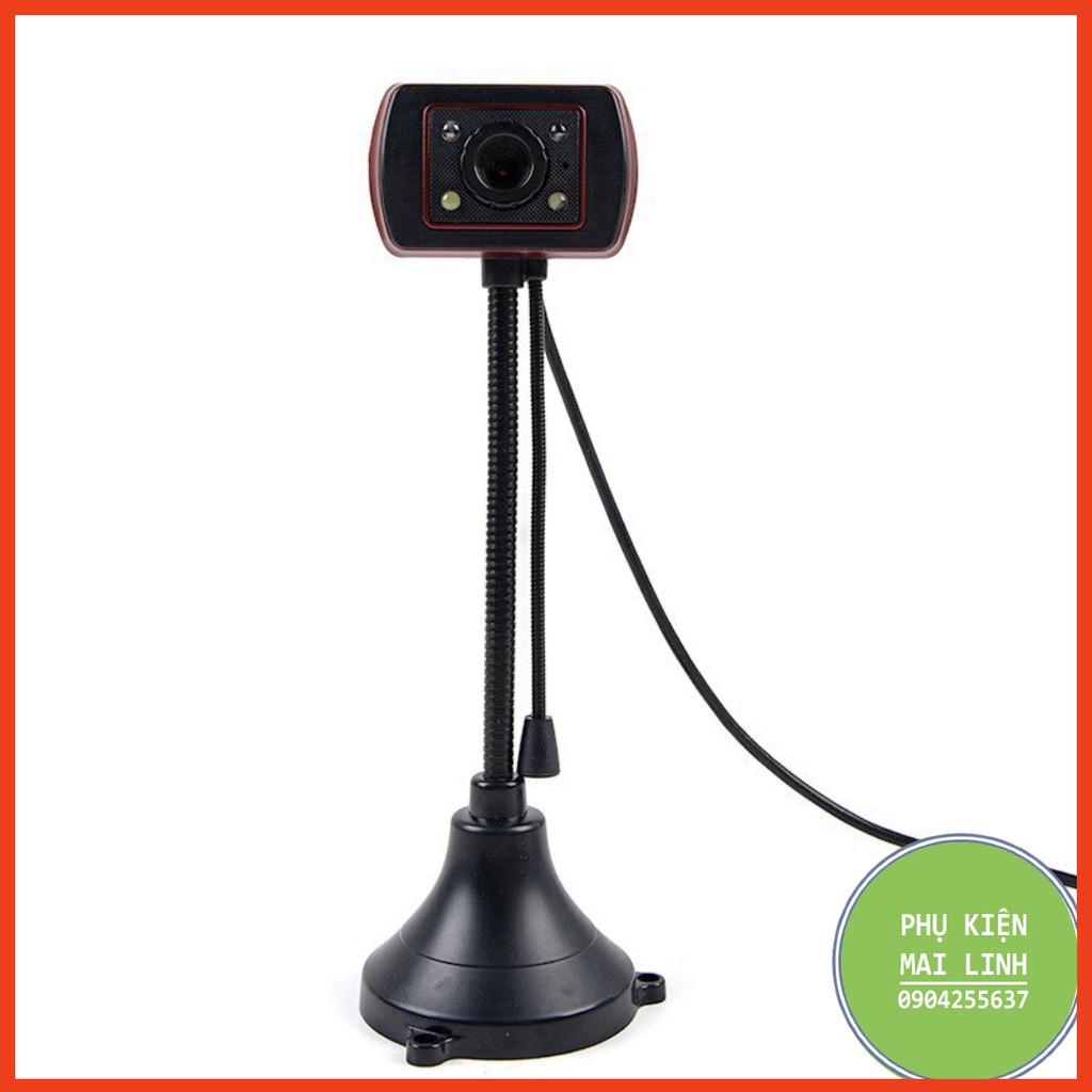 (Bảo hành 06 tháng) Webcam Chân Cao có mic dùng cho máy tính có tích hợp mic và đèn Led trợ sáng -Webcam máy tính để bàn