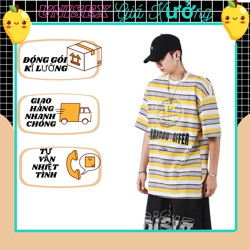 Áo Thun Unisex Tay Lỡ Form Rộng Phông Cách Hàn Quốc Freesize