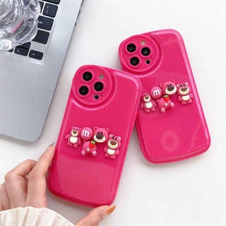 Ốp Điện Thoại Họa Tiết Gấu 3D DIY Cho iPhone 13 Pro Max 12 Pro Max 11 Pro Max Xs Max XR SE 2020 SE3 6 6s 7 8 Plus