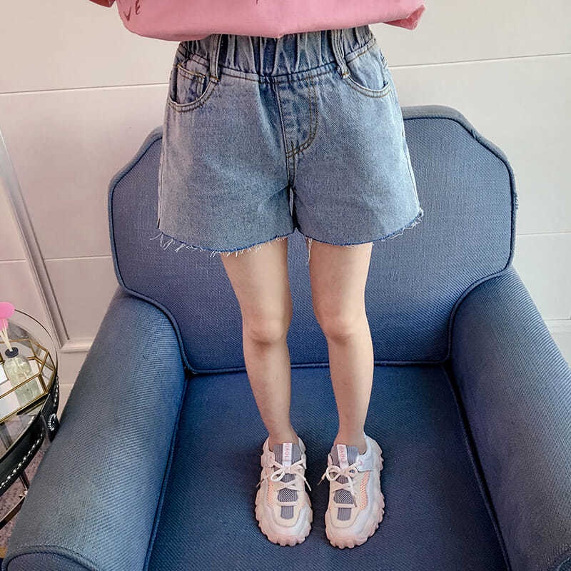 Quần Short Denim Mỏng Phong Cách Mới Mùa Hè 2022 Cho Bé Gái